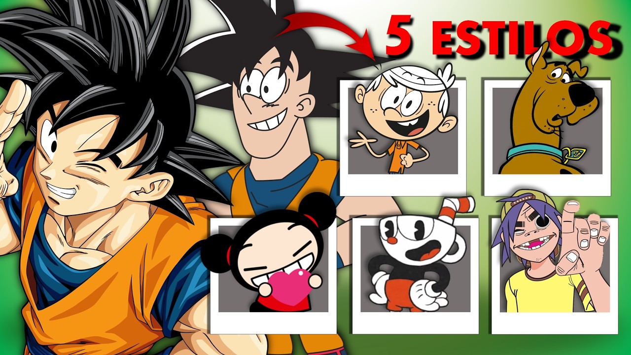 Son Gokū dibujado en diferentes estilos || Dragon Ball