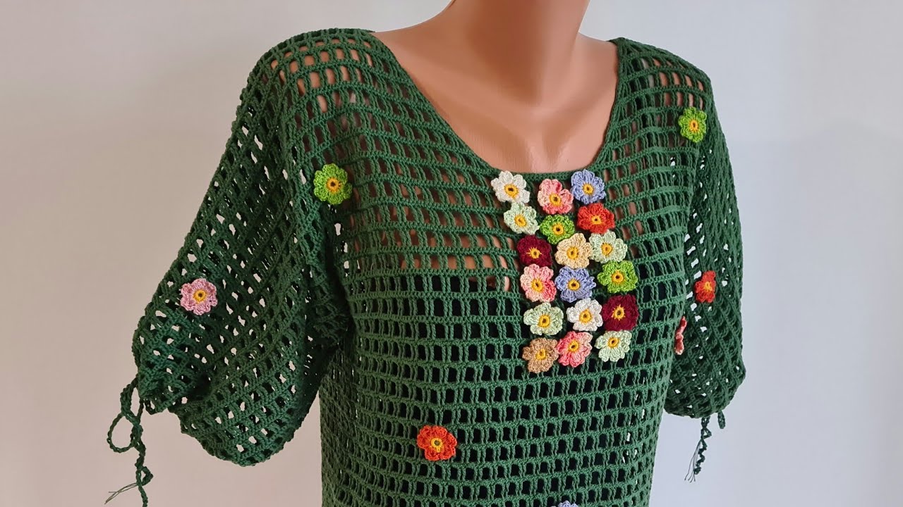 Croșetăm bluză Florina - PARTEA A II-A - cel mai ușor model - tutorial pas cu pas