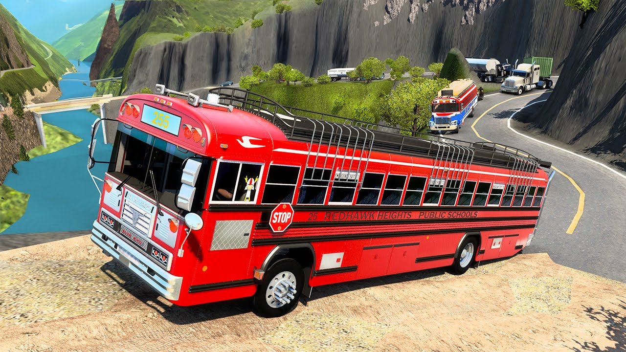 El Bus Blue Bird Estilo El Salvador Ruta Extrema Choque Fatal ATS Mods 1.48
