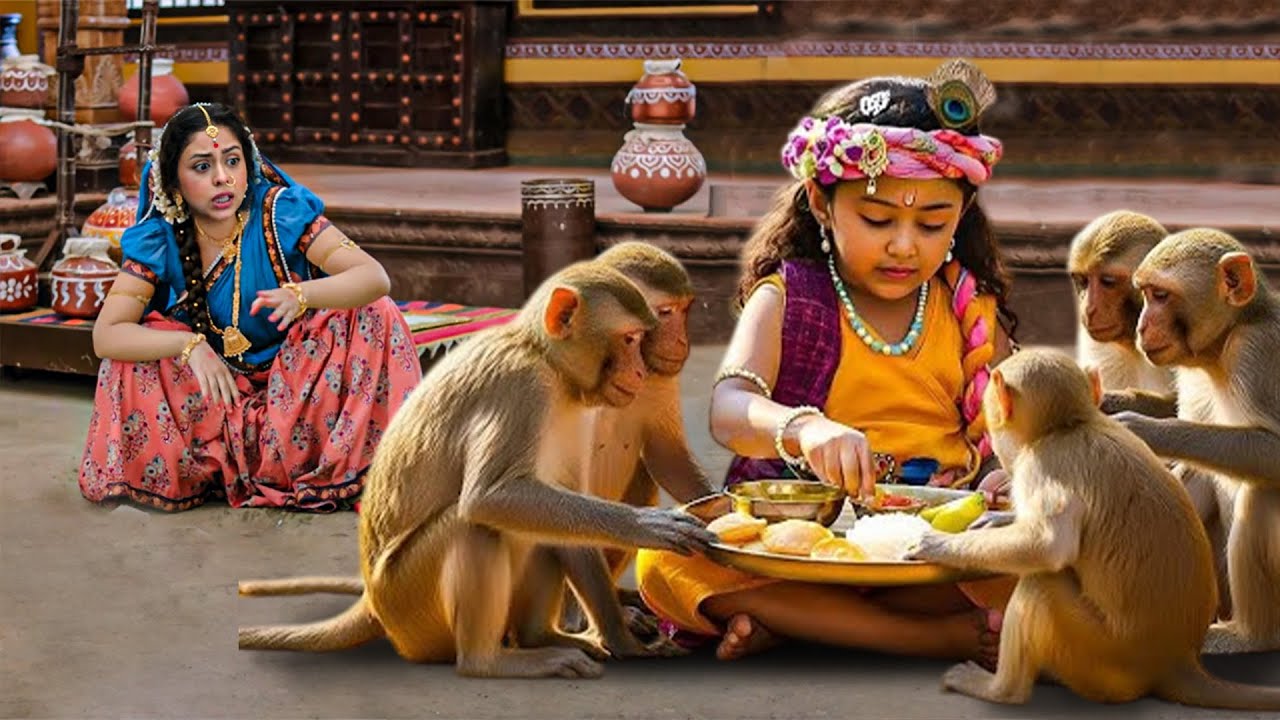 जब मैया यशोदा का प्यार कान्हा ने बाँट दिया—बंदरों को खिलाकर - YASHOMATI MAIYYA KE NANDLAL | Krishna