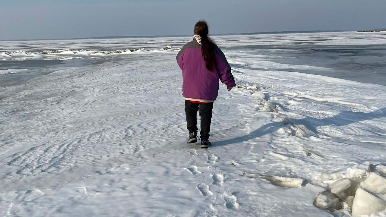 Walking on lake Erie/Eagles spotted 