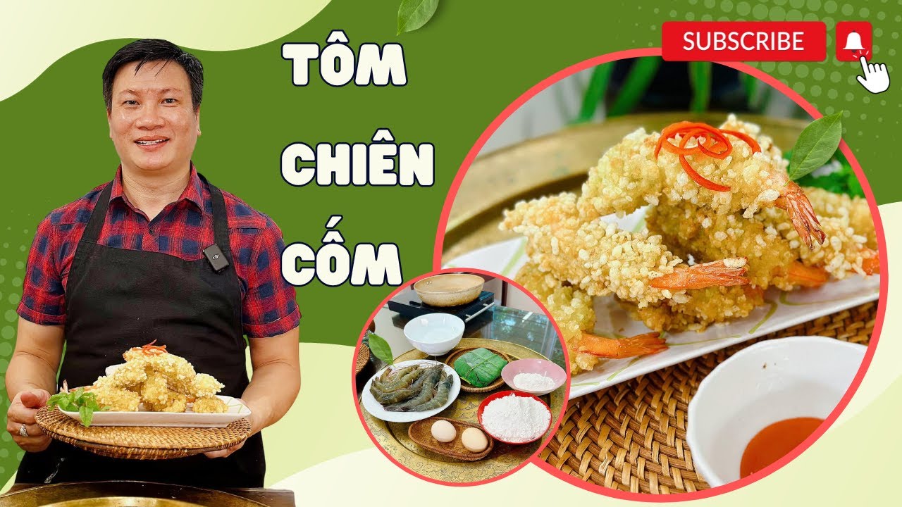 Cách  làm tôm chiên cốm ráo dầu, ròn giụm cả nhà đều thích | Cùng Cháu Vào Bếp