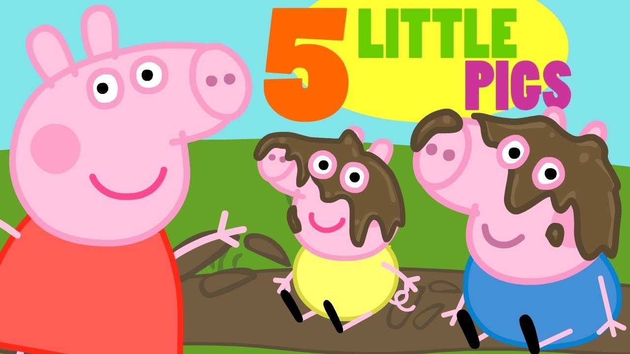 🌟 FIVE LITTLE PIGS 🌟 Jumping in the mud | Nursery Rhymes for kids