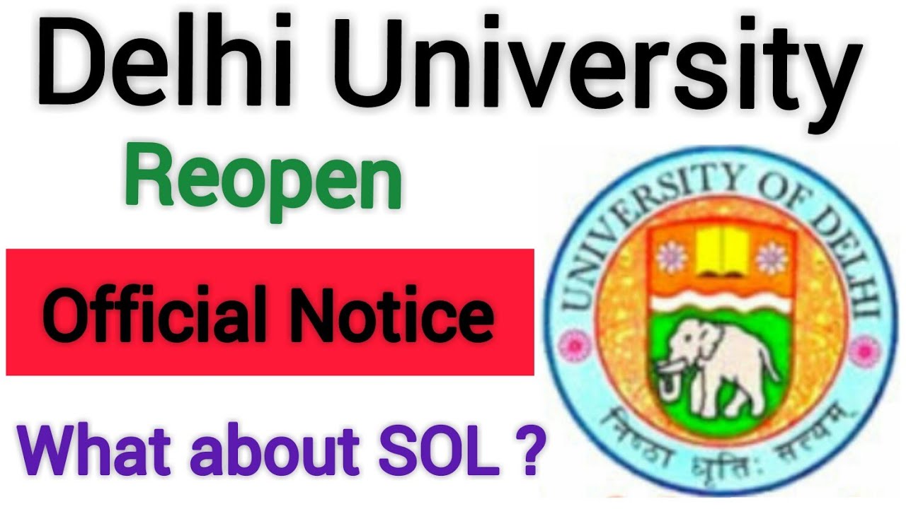 DU official notice for  reopening colleges