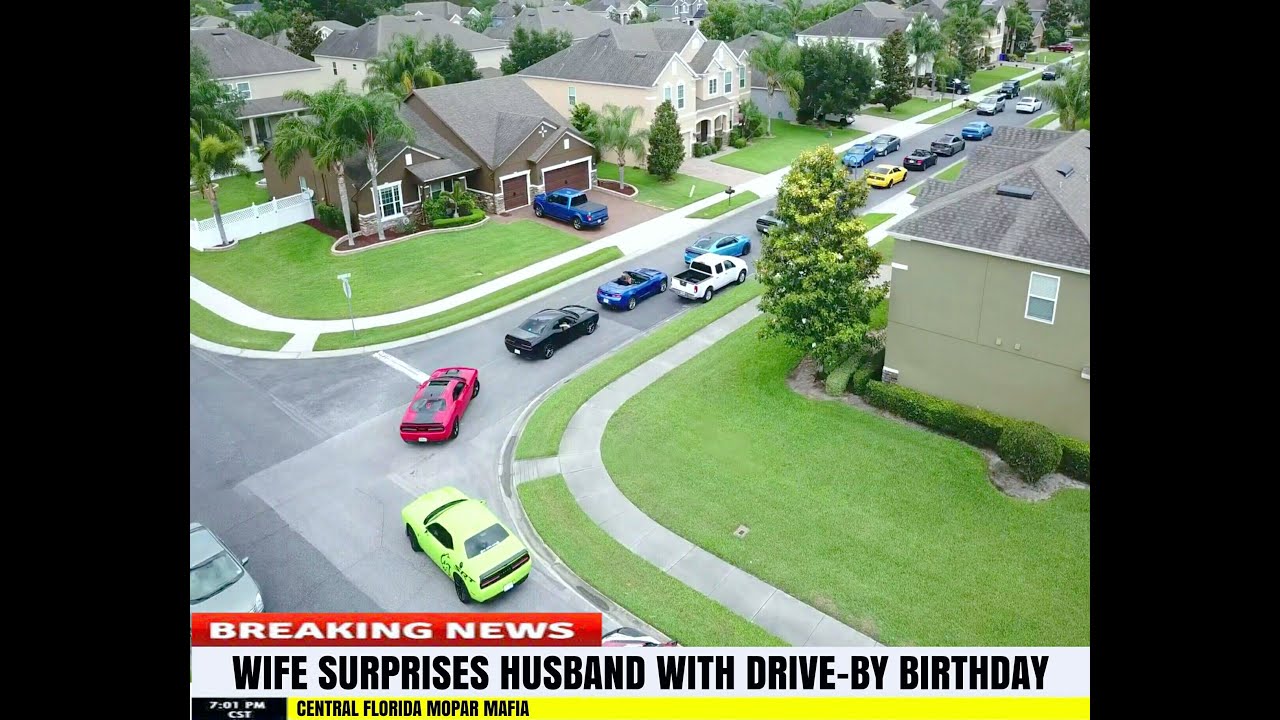 Wife Surprises Husband with Drive-By Birthday Party