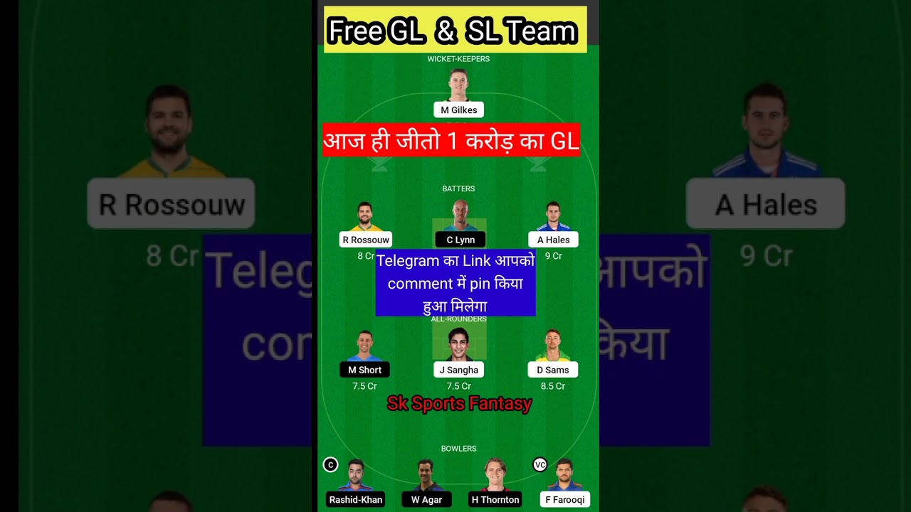 THU vs STR Dream11 Team | THU vs STR Dream11 BBL T20| THU vs STR Dream11 Team Today Match Prediction