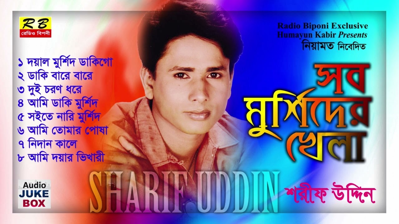 আমার মুর্শিদের ঐ নামটি লইয়া ঘুড়ি বন জঙ্গলে গো আমি ডাকি মুর্শিদ আসও এই আসরে। শরীফ উদ্দিন