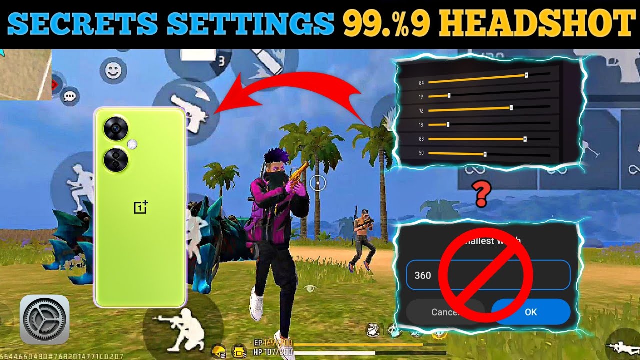 SECRET SETTINGS⚙️ SENSITIVITY DPI? 99.9% HEADSHOT IN ONE PLUS NORD CE 3 LITE || GARENA FREE FIRE