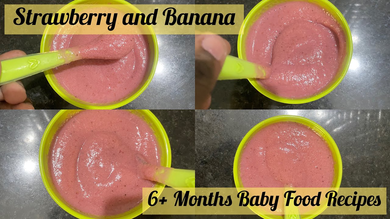 Strawberry Banana Baby Food Recipes | 6+ Months Baby Food