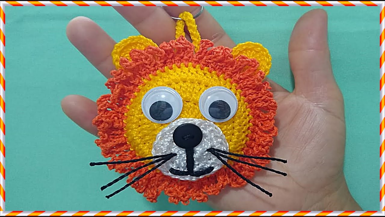 CHAVEIRO LEÃOZINHO DE CROCHÊ 🦁 - PASSO A PASSO! crochet lion keychain | llavero de león de ganchillo