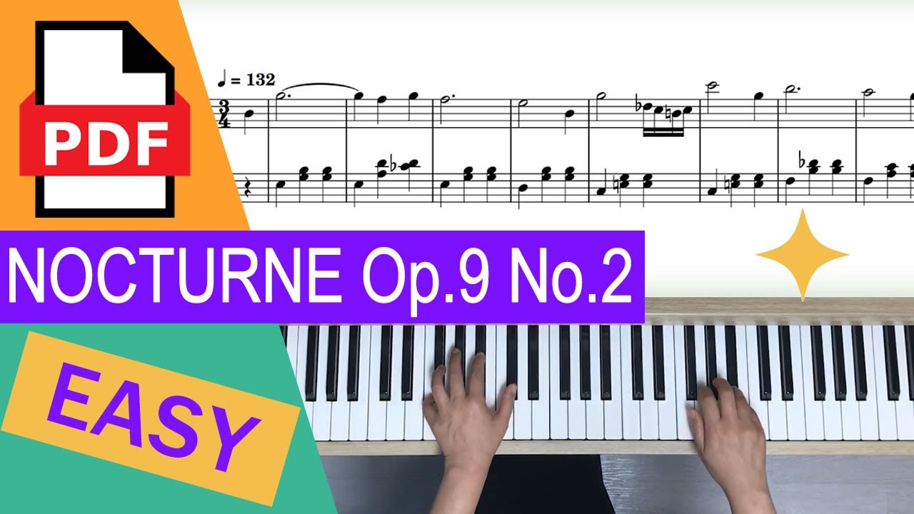 Шопен Ноктюрн Op.9 No.2 | Легкие песни для фортепиано для начинающих