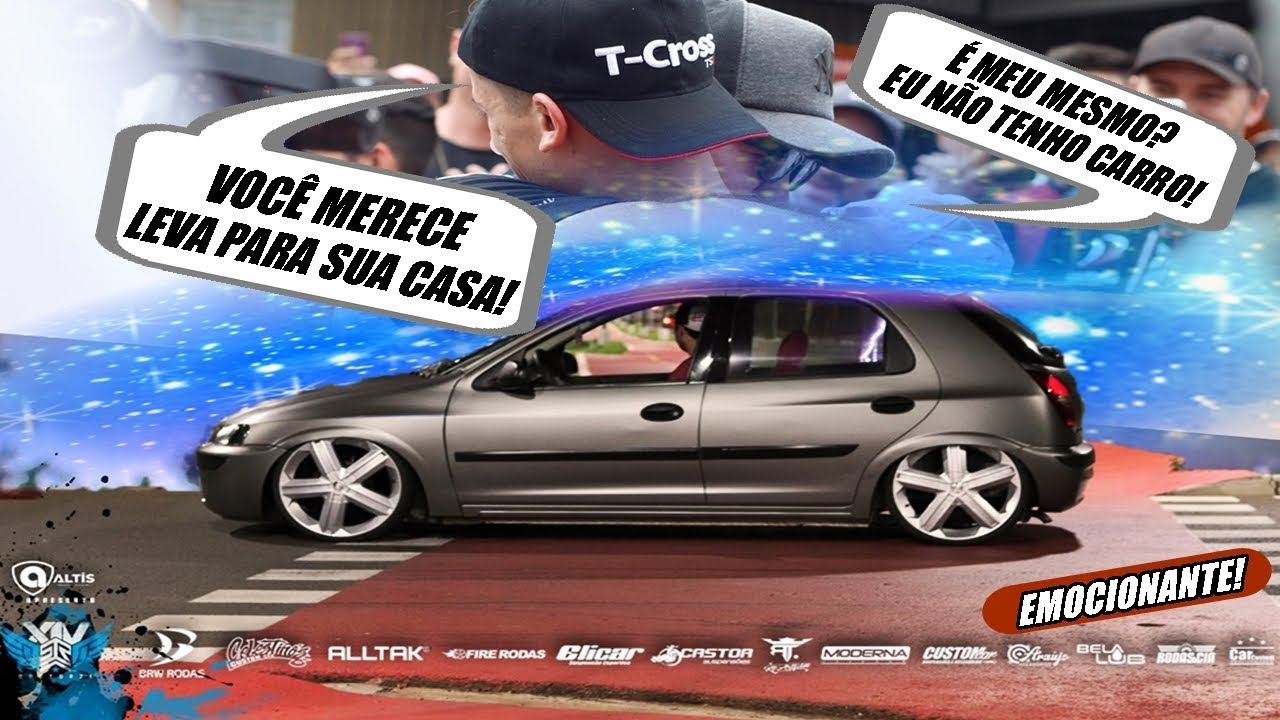 CARRO BAIXO É ISSO! ELE NÃO TINHA CARRO E GANHOU UM CELTA NO STR