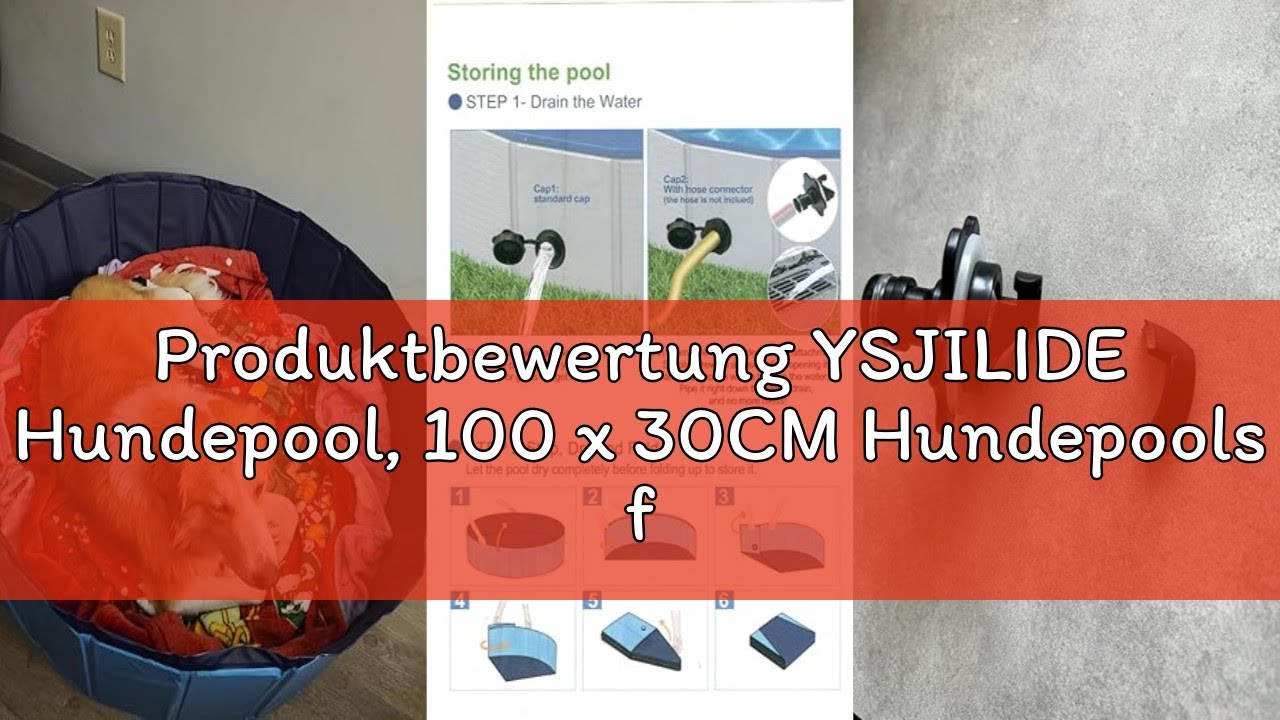 Produktbewertung YSJILIDE Hundepool, 100 x 30CM Hundepools für Kleine, Mittlere & Große, PVC Faltbar
