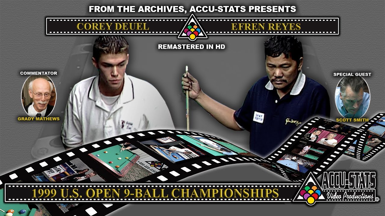 9-Ball - EFREN REYES vs COREY DEUEL - 1999 US Open 9-Ball Championship