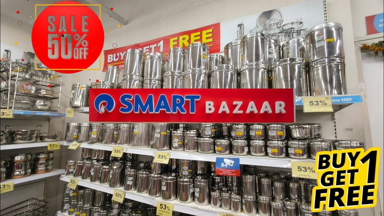 🔥Reliance Smart Bazaar Clearances Sale 80% off, buy 1 get 1 offers,new kitchenware & household item.