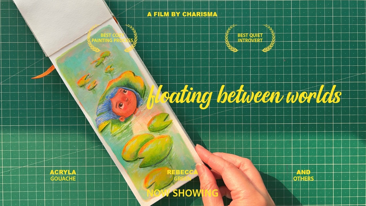 Painting a Dreamy Blue-Haired Character | Holbein Acrylic Gouache Illustration Process