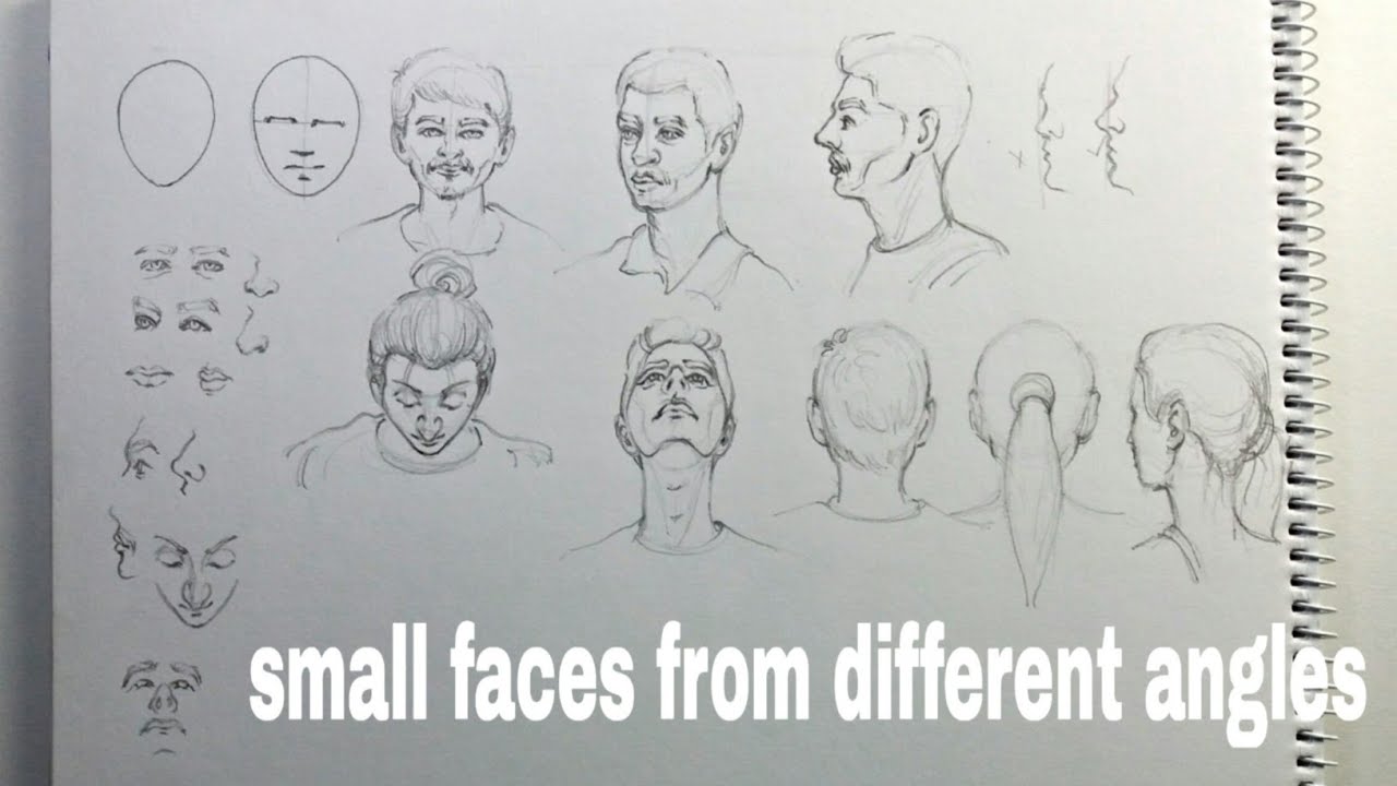 Small Faces from Different Angles / face drawing tutorial