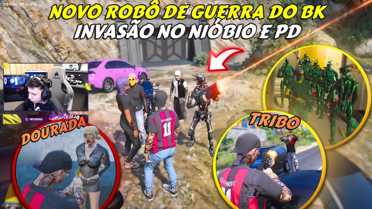 ROBÔ DE GUERRA DO BK | INVASÃO NO NIÓBIO E PD | NOVO FARME DA TROPA - BKINHO RP CLIP'S