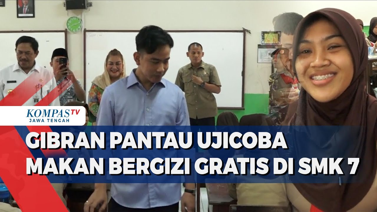 Gibran Pantau Uji Coba Makan Bergizi Gratis di SMK 7 Semarang