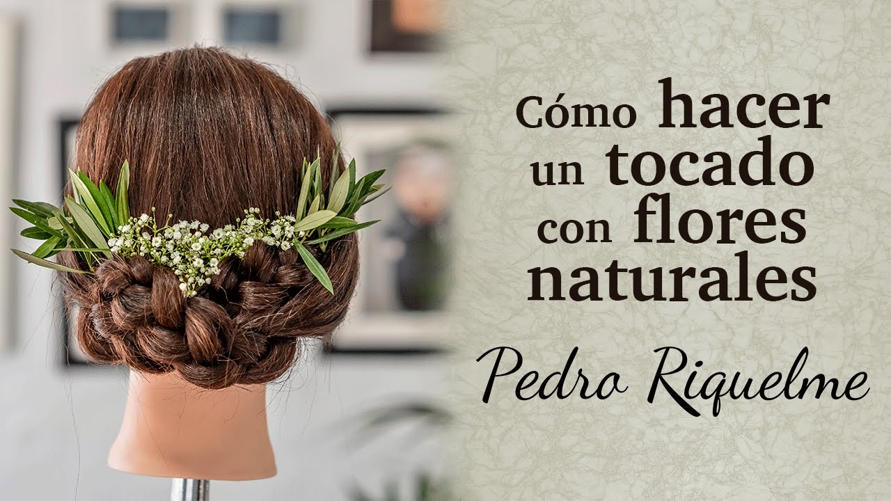 CÓMO HACER UN TOCADO CON FLORES NATURALES DE PANICULATA Y HOJAS DE OLIVO.