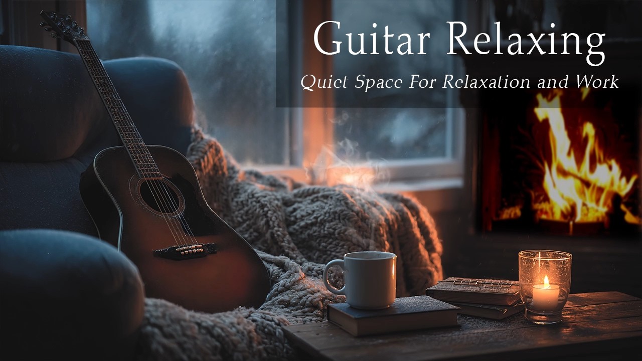 Acoustic Guitar for Deep Sleep 🌙 Cozy Fireplace & Calm Night Ambience (2 Hours)