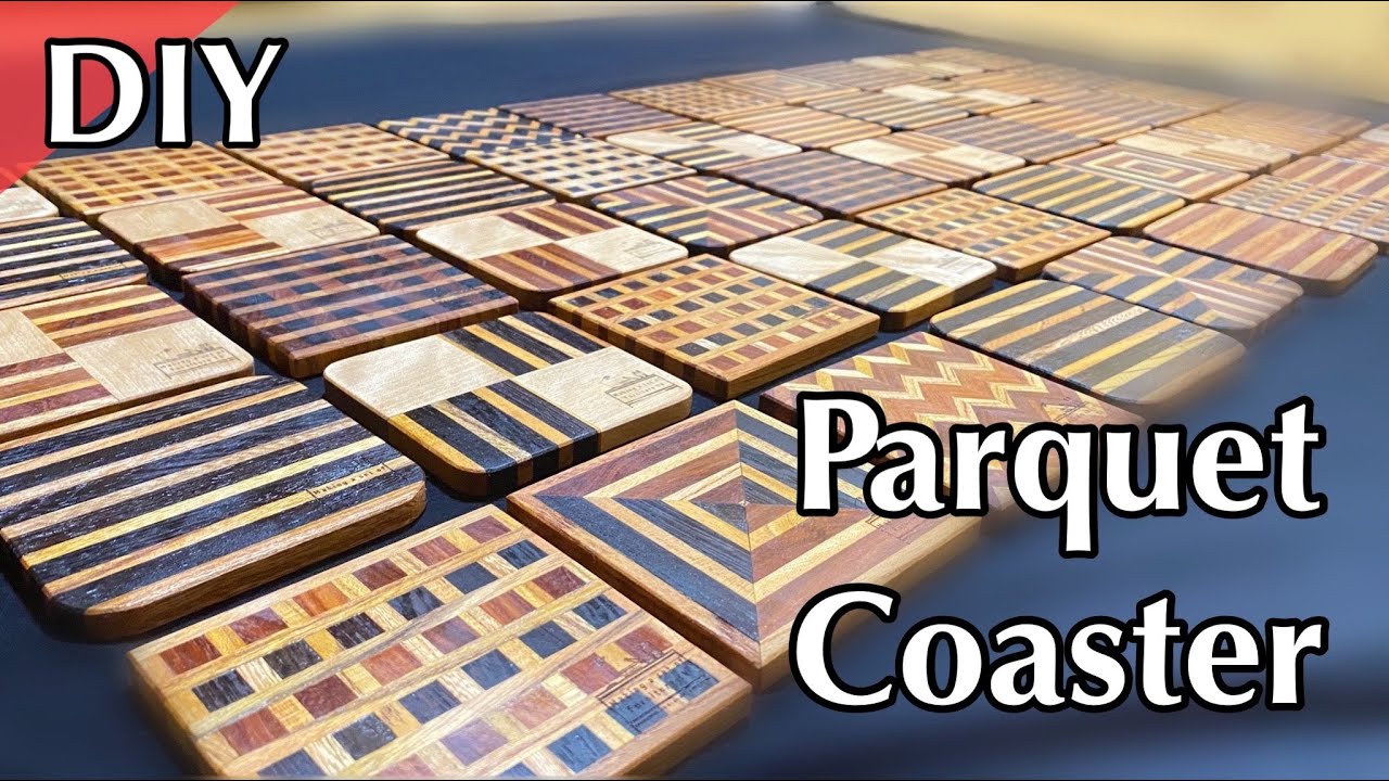 [DIY] Making Parquet Coaster / オリジナルロゴ入り寄木細工コースター