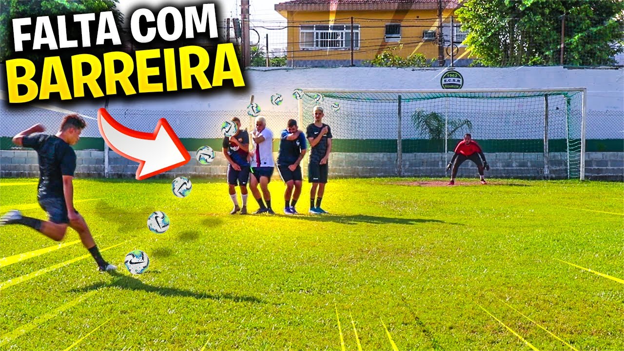 DESAFIO DE FALTA COM A BARREIRA MUITO PERTO!! (CHUTE COM PRECISÃO)