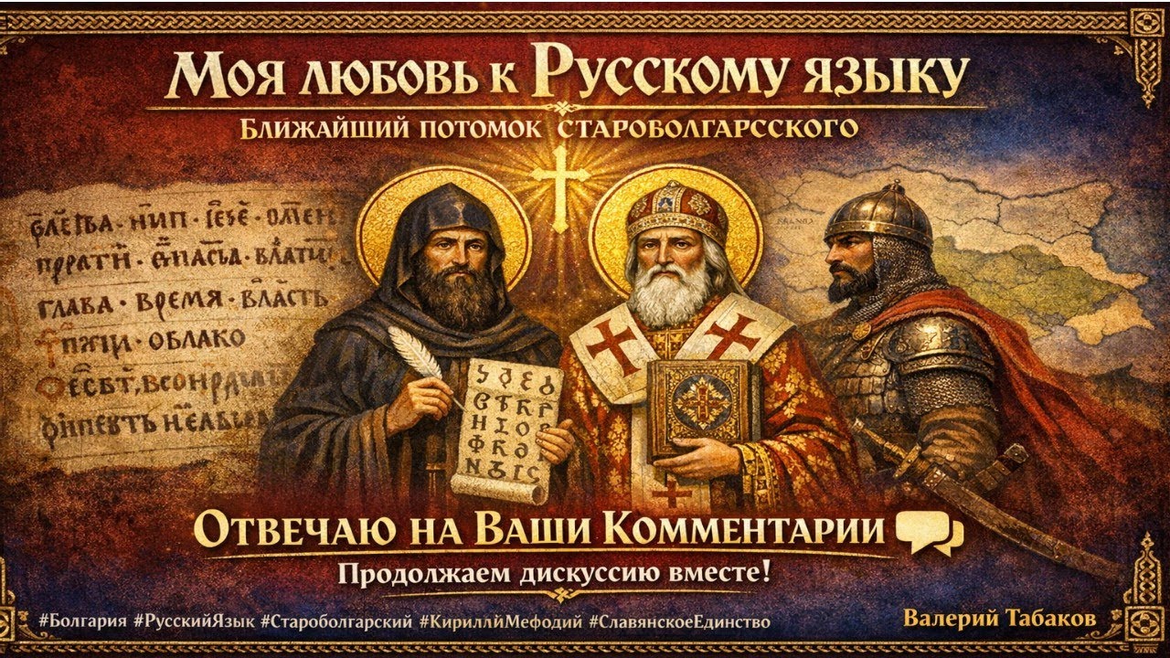 В.ТАБАКОВ: Моя любовь к русскому языку - ближайшему потомку староболгарского: ответ на комментарии