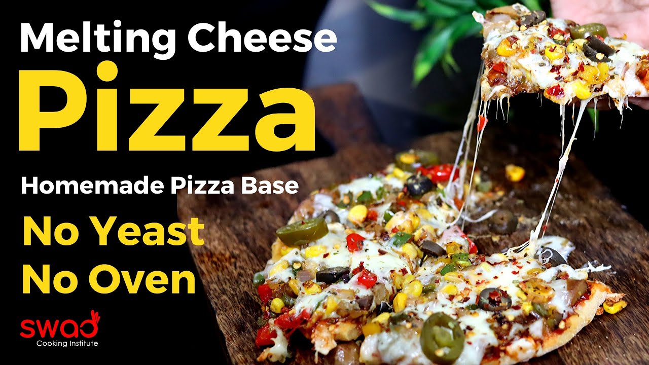 Homemade Pizza Recipe with all home ingredients | Without Yeast & Oven | Melting Cheese Pan Pizza