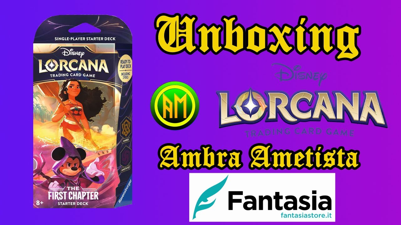 Pacco FANTASIA STORE ▶️Unboxing Lorcana Starter Deck Amber Amethyst🟠🟣 [LORCANA ITALIA🇮🇹]