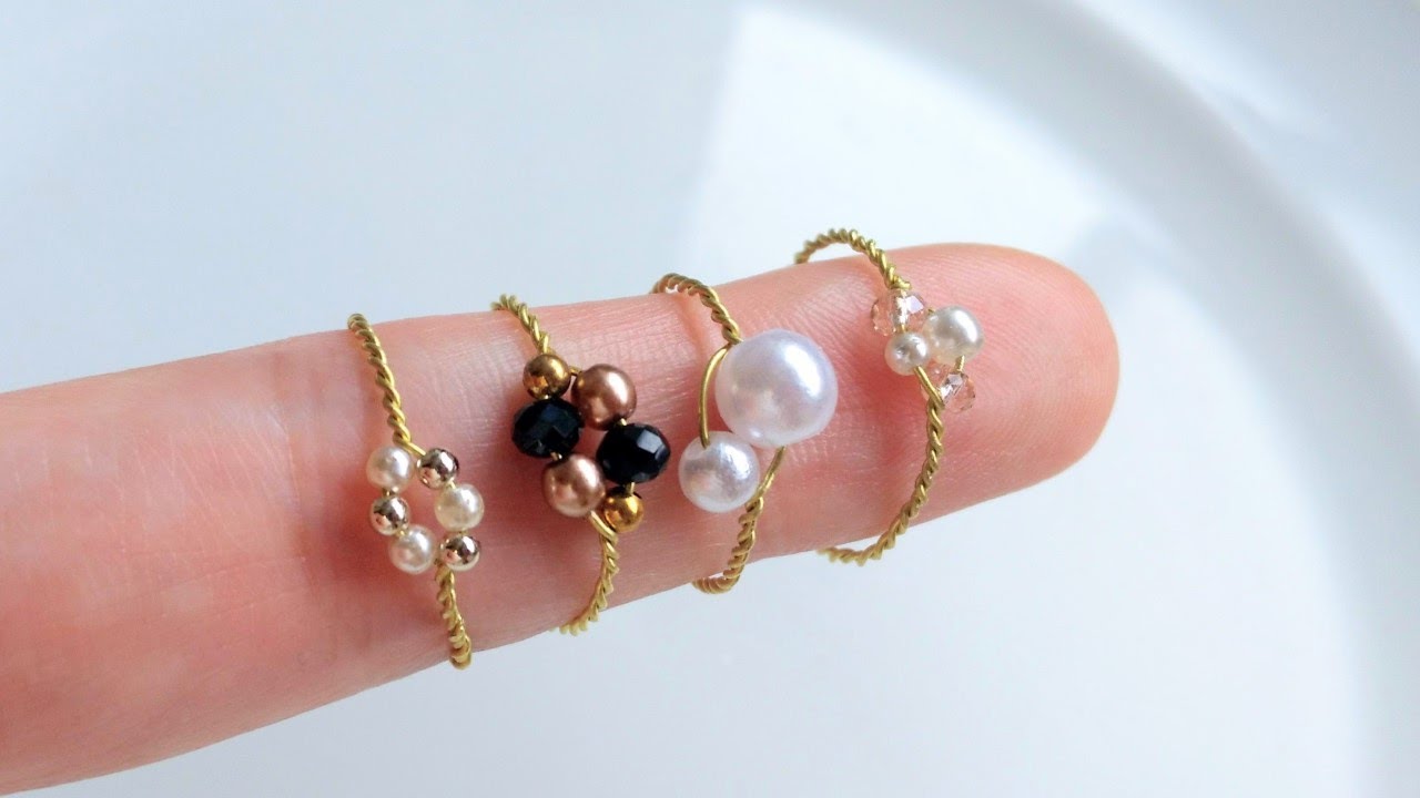 簡単なのに繊細✨ワイヤービーズリングの作り方　How to make a wire bead ring.