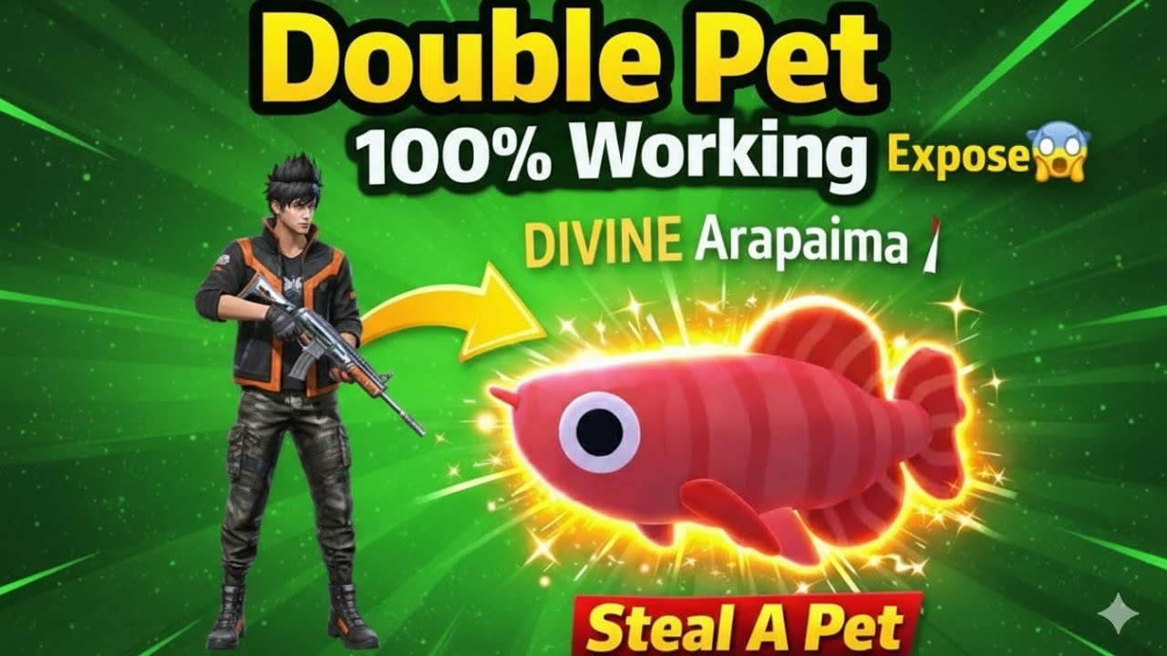 😱Unlimited Pet Glitch😱 | 😱Unlimited Arapaima| Steal A Pet Giveaway double pet trick #stealapetff #ff