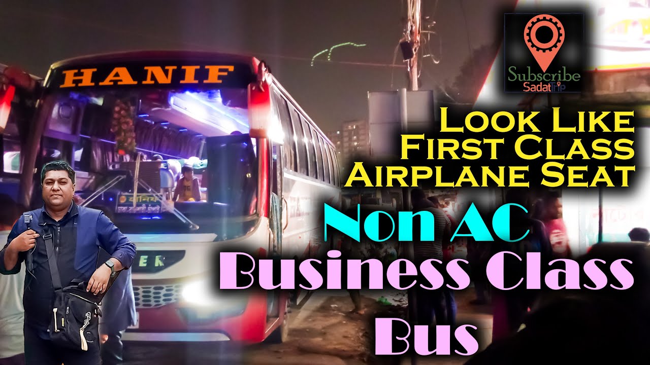 Hanif Paribahan Non AC Business Class Bus | Dhaka to Rajshahi Bus Journey | Journey in heavy Rain |
