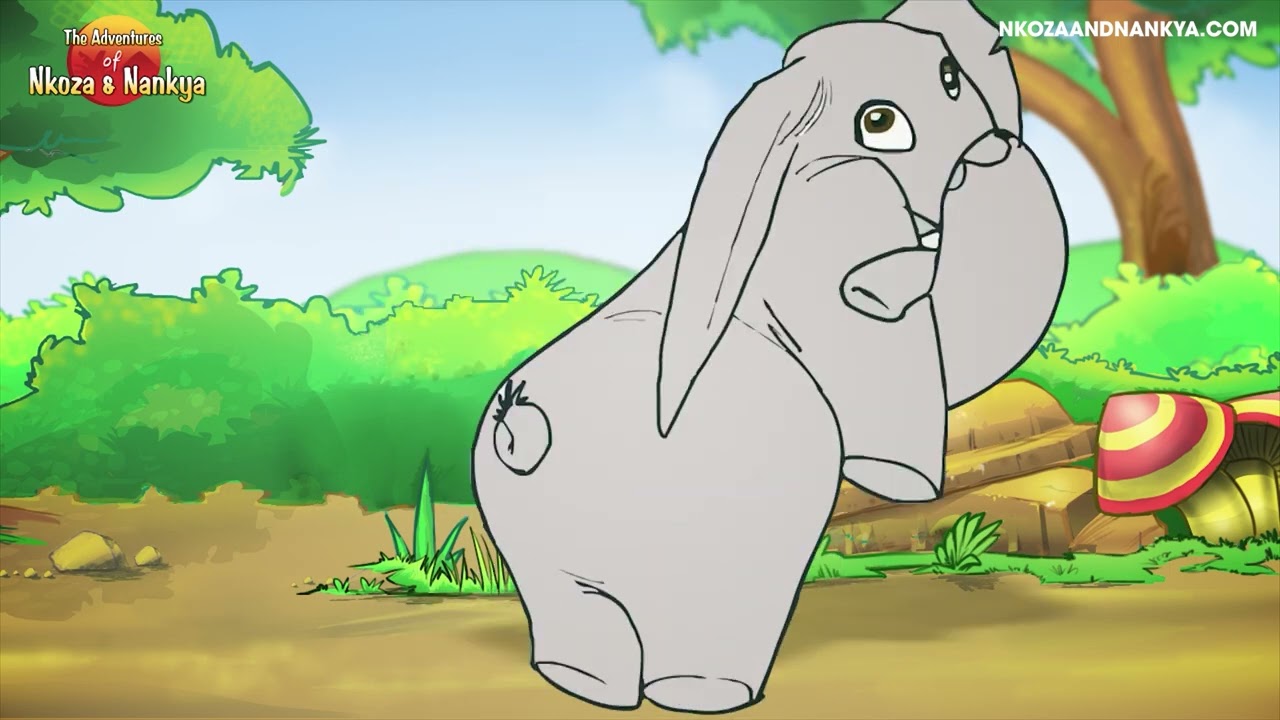 Enjovu The Elephant Tail Song Animation | Luganda Nursery Rhyme | Nkoza & Nankya Series | Kids Song