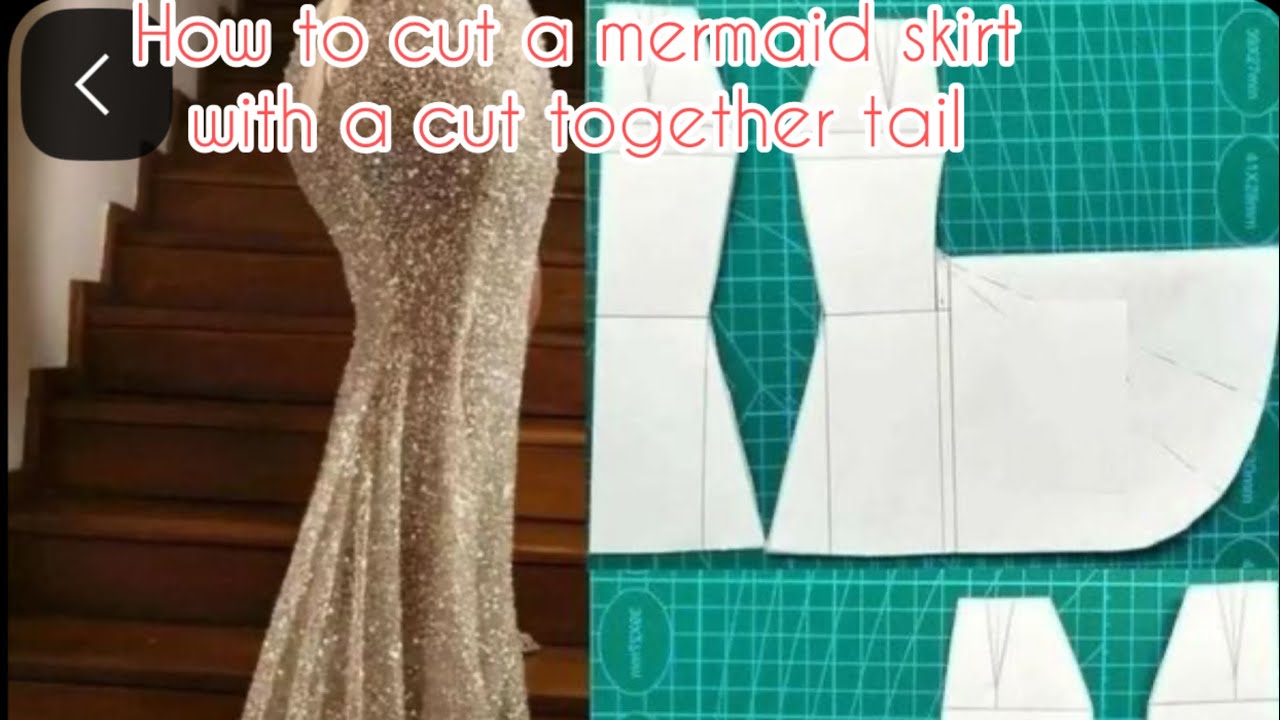 Как скроить идеальную юбку-русалку с отрезанным хвостом #MermaidSkirt #CutTogetherTail