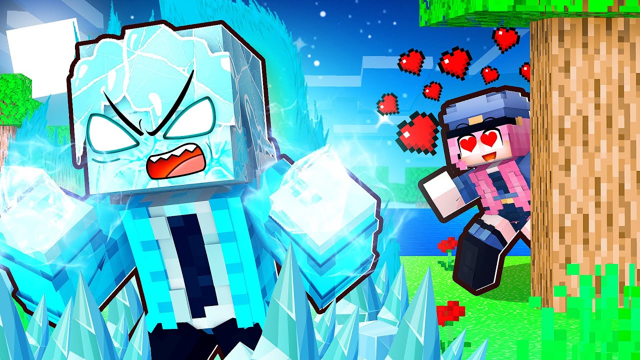 A GAROTA POLICIAL se APAIXONOU pelo GAROTO com PODERES de GELO no Minecraft