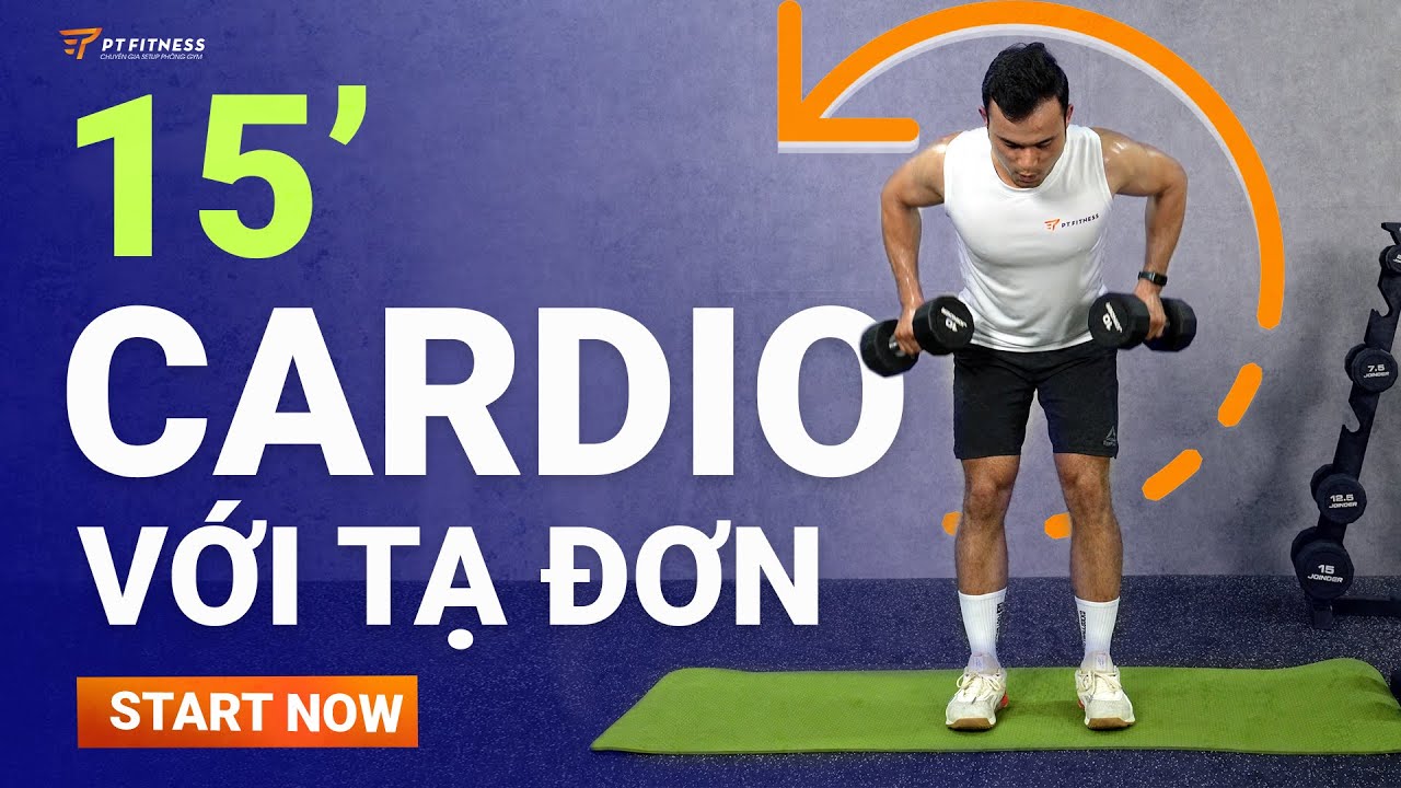 15 Phút Tập Cardio Toàn Thân "Cường Độ Cực Cao" Với Tạ Đơn 🔥