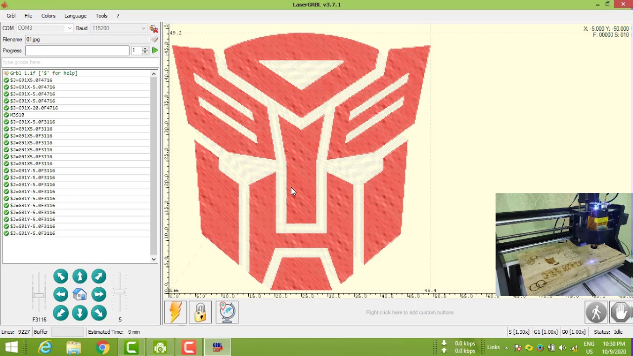 Laser GRBL Engraver  အသုံးျပုပုံ။