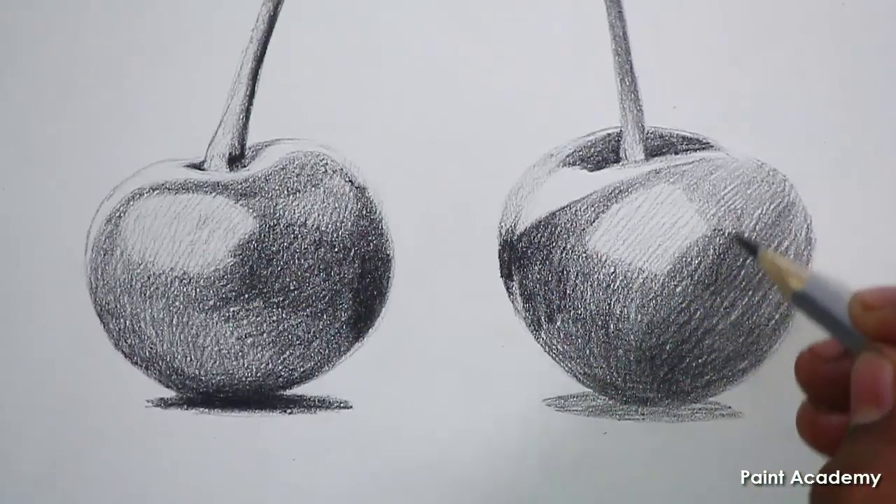 How to sketch Cherry Fruits in Pencil step by step