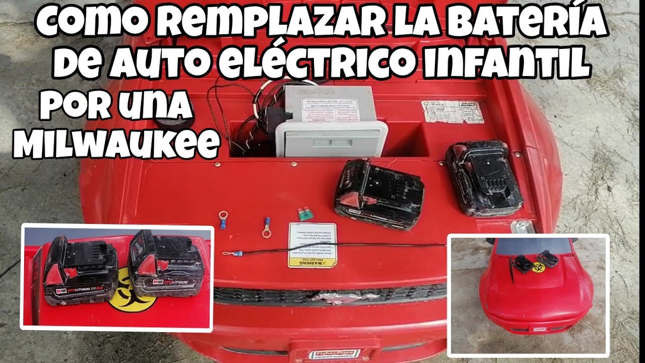 Cambio de batería de 12v a 18v en carro eléctrico para niños