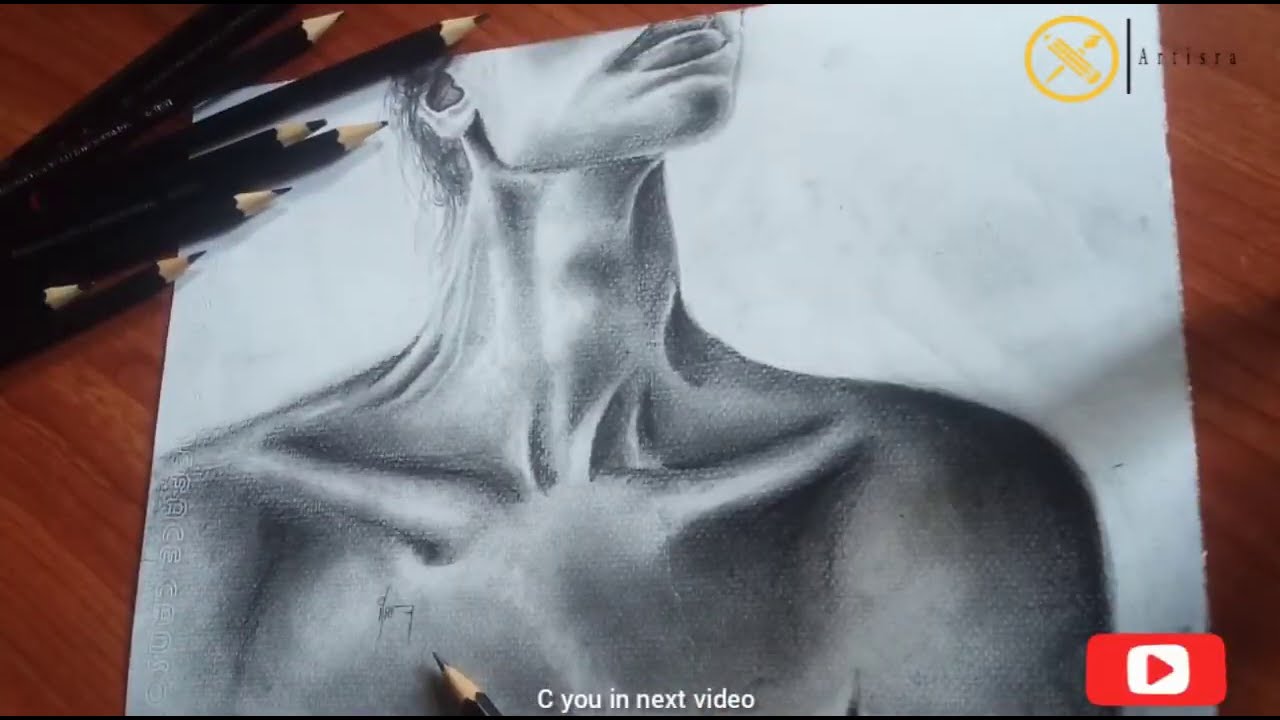 How to draw a realistic women's neck