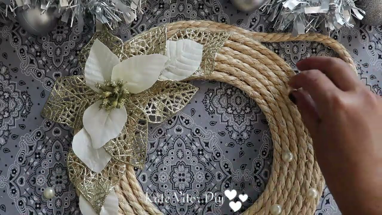 Guirlanda Natalina feita com corda de sisal - Faça Você Mesmo