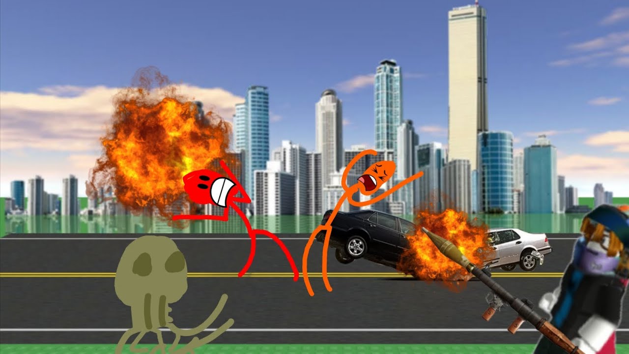 Jogo de destruição no stick rope hero