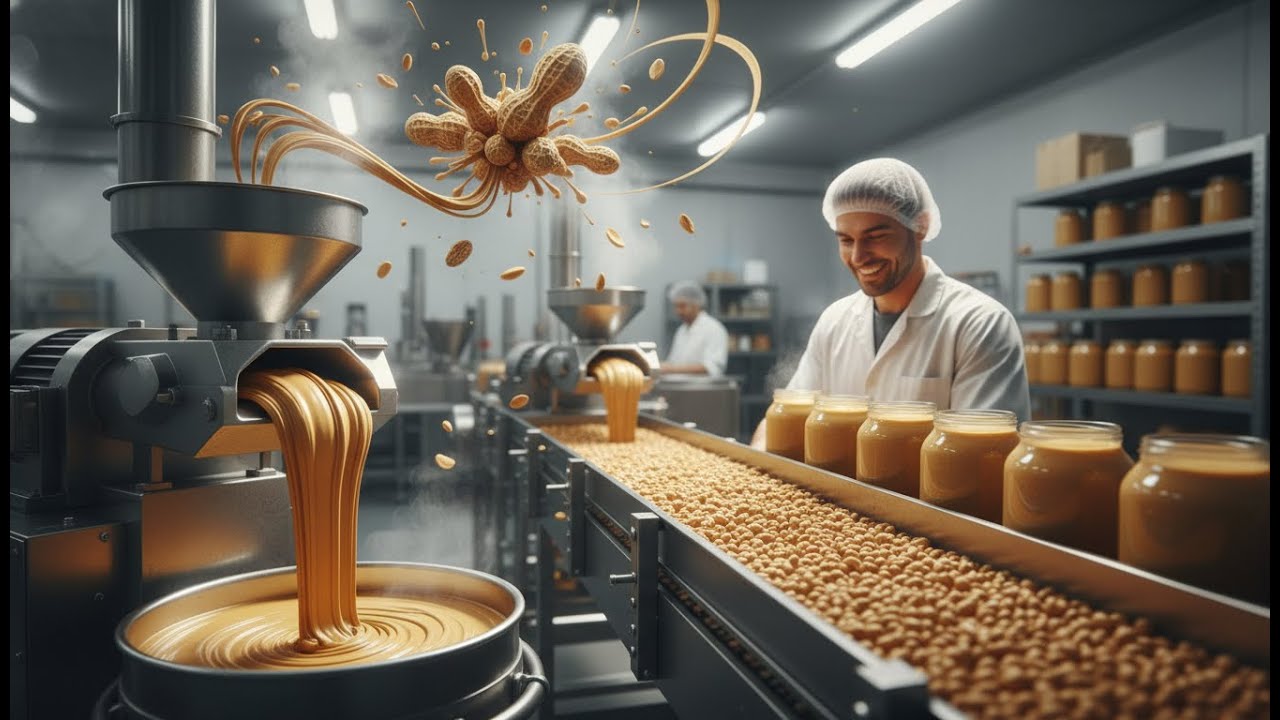 How It’s Made Peanut Butter (Factory Process) | From Raw Peanuts to Perfectly Sealed Jars