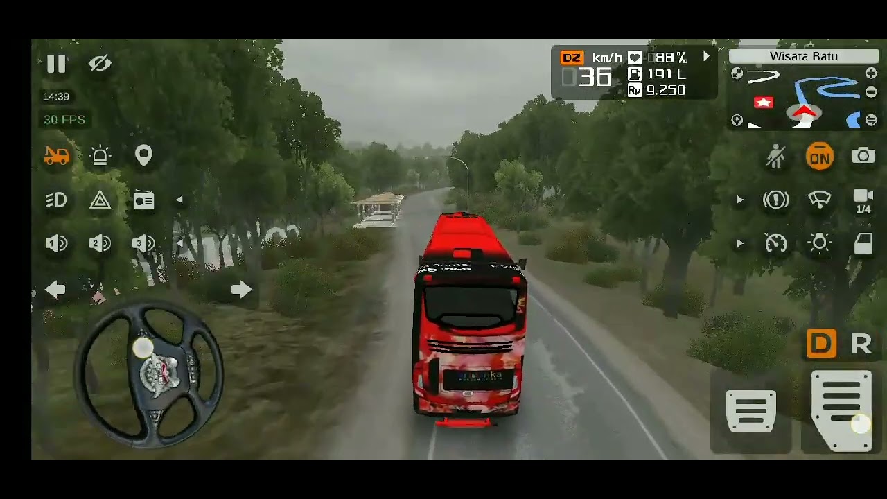 නුවර පාරේ ට්‍රිප් එකක් ගියා   ටිකක් ලිස්සනව Bus#gaming#busgames Avi#