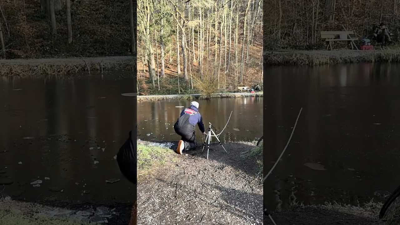 So funktioniert die Kabelrohrtechnik 🎣❄️🐟 #eisangeln #forellensee #forellenangeln