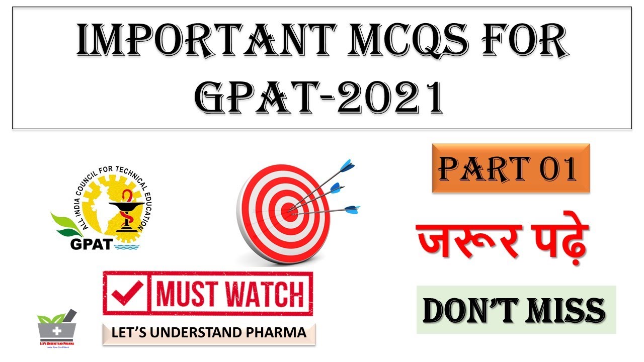 Important MCQs Discussion for GPAT-2021 || Part 01 || Most Repetitive Questions in GPAT ||