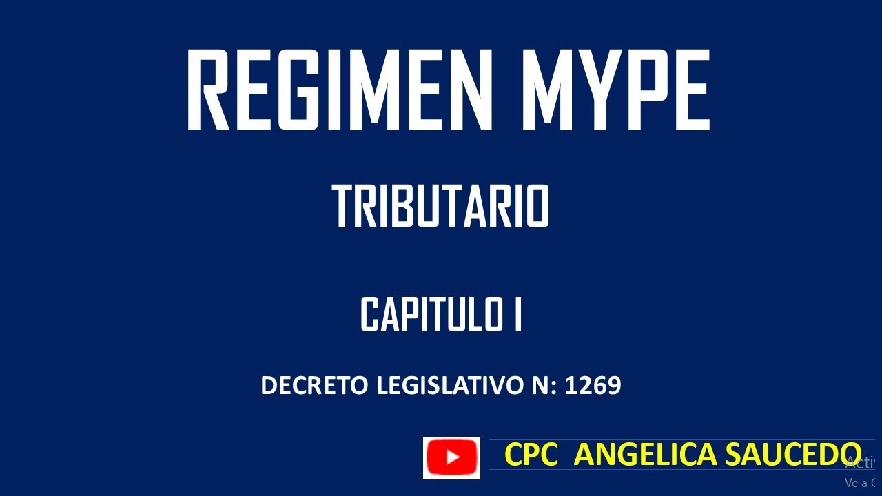 REGIMEN MYPE TRIBUTARIO-