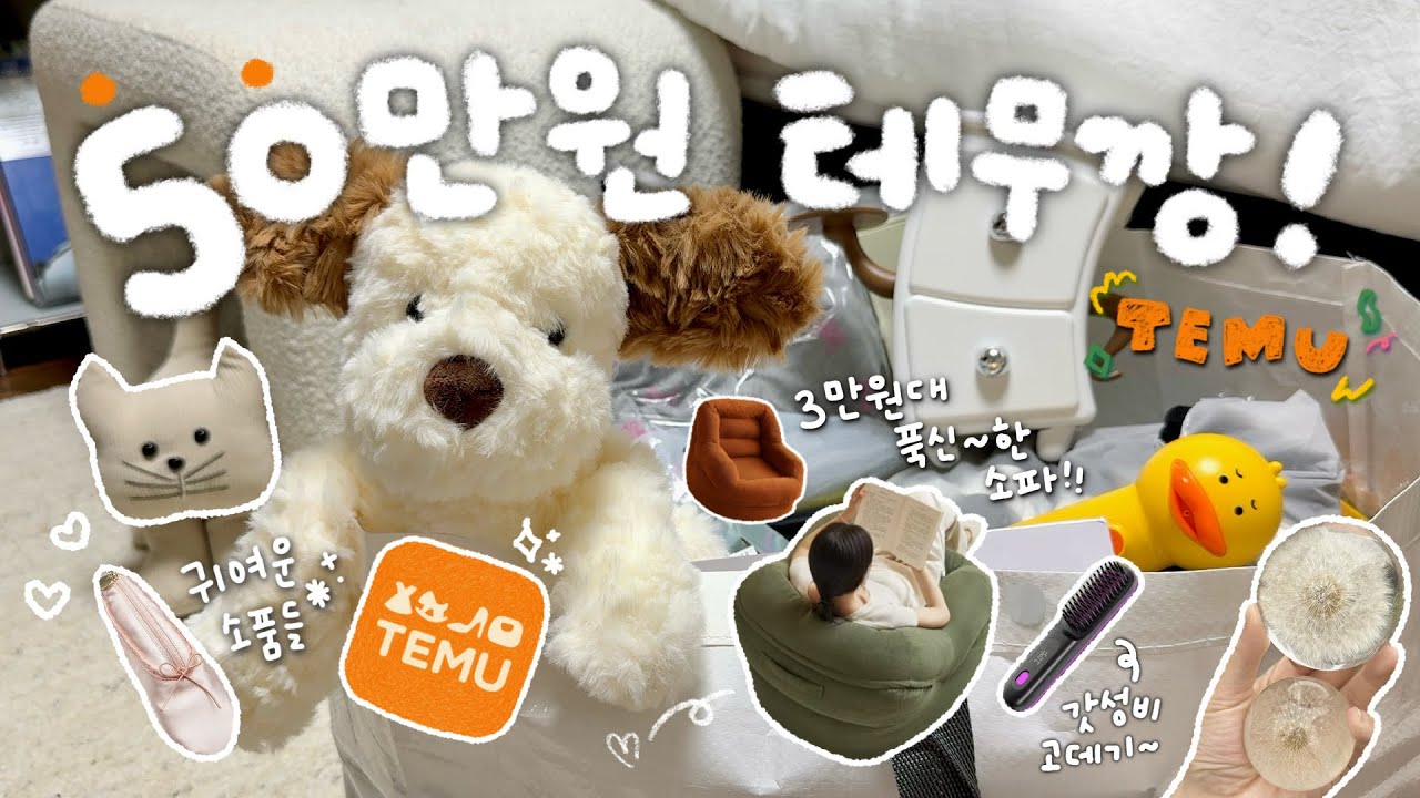무조건 성공!!!￼💡￼50만원 쓴 ￼인생템 ￼테무깡ᯓ★.ᐟ 신박하고 유용한 꿀템 언박싱🍯 인테리어, 화장꿀템, 청소, 다꾸템까지
