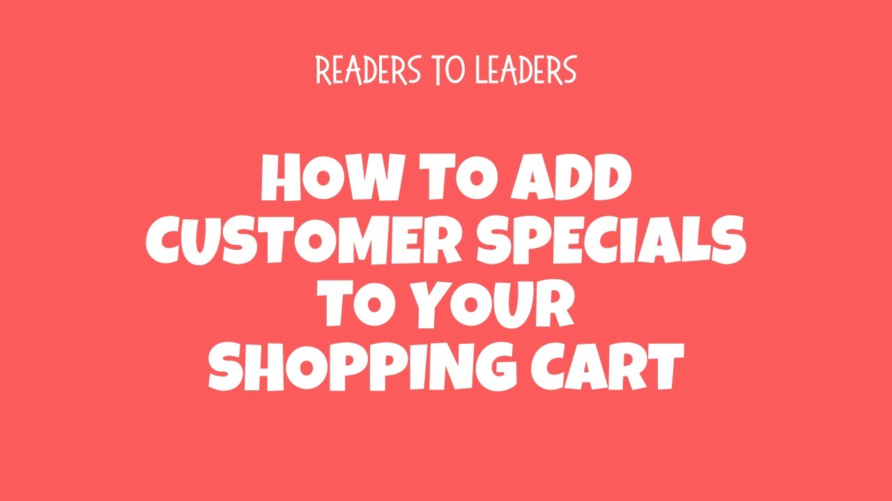 How to Add Customer Specials to Your Shopping Cart | Usborne Books & More